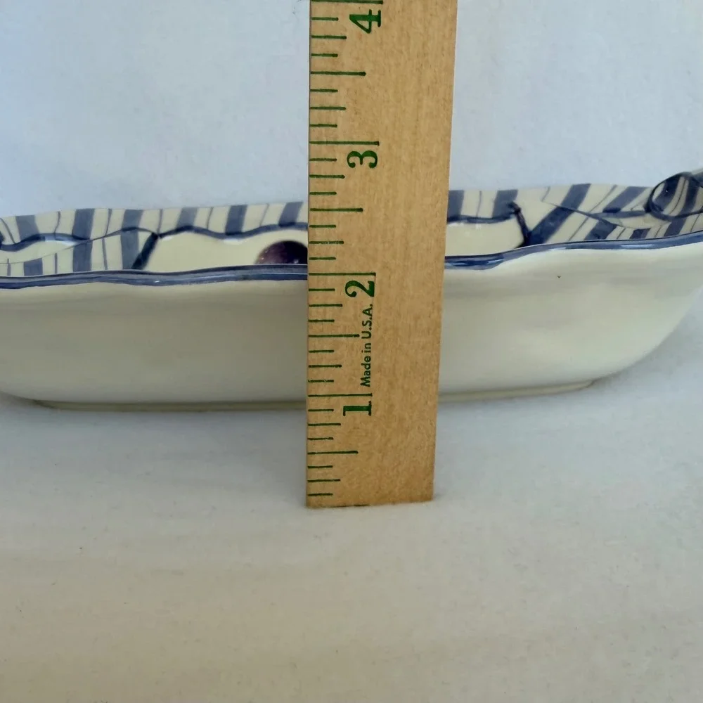 Vintage 1994 Fitz & Floyd Ceramic Serving Tray Vegetable Ribbon Cottagecore